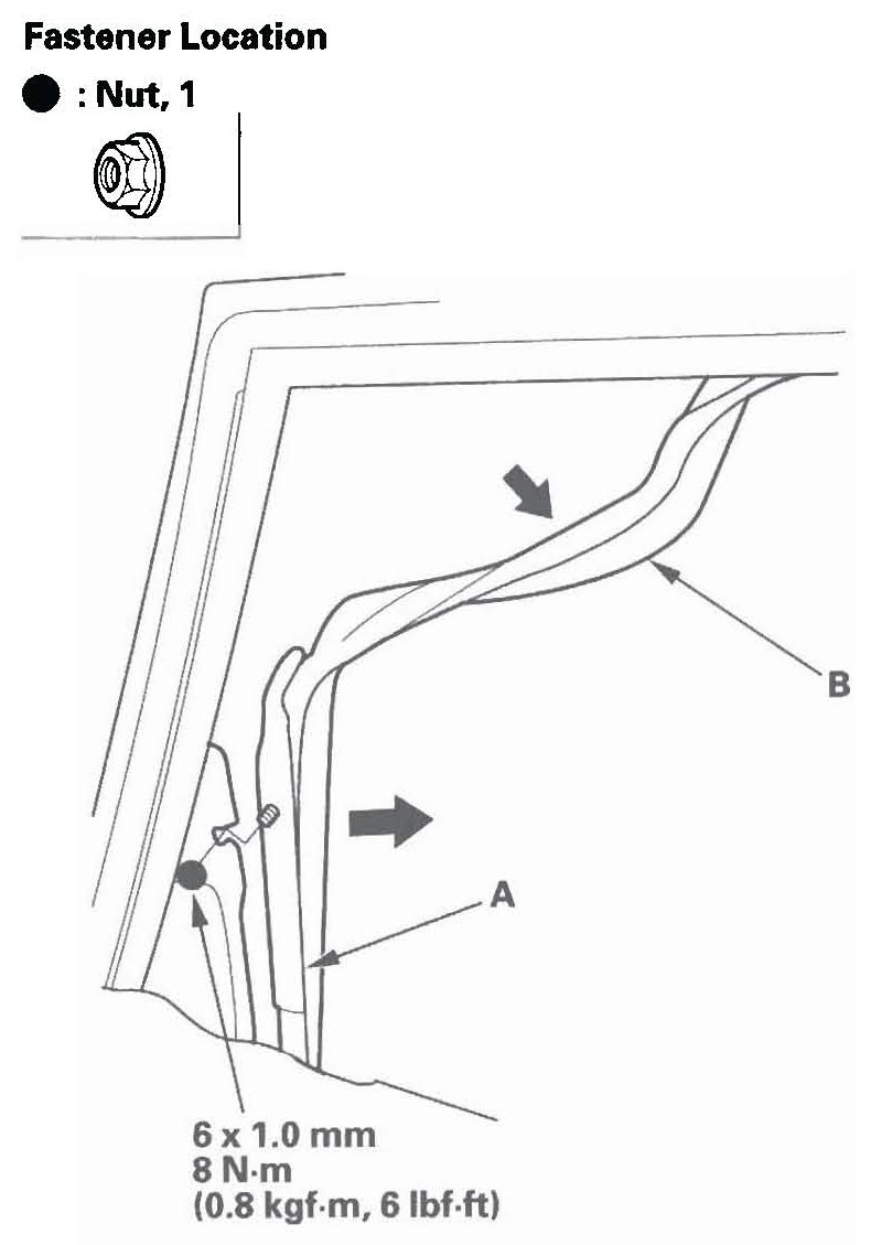Figura: Suporte do vidro da porta traseira
