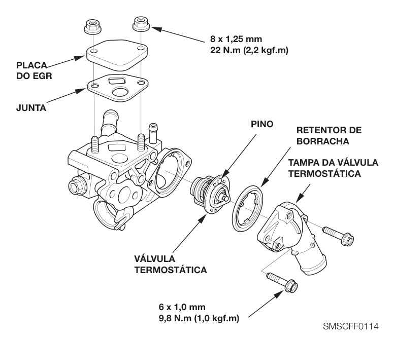 Figura: Tampa da válvula termostática