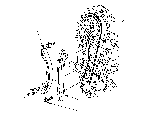 Figura: Tensionador da corrente do comando — parafusos 6mm
