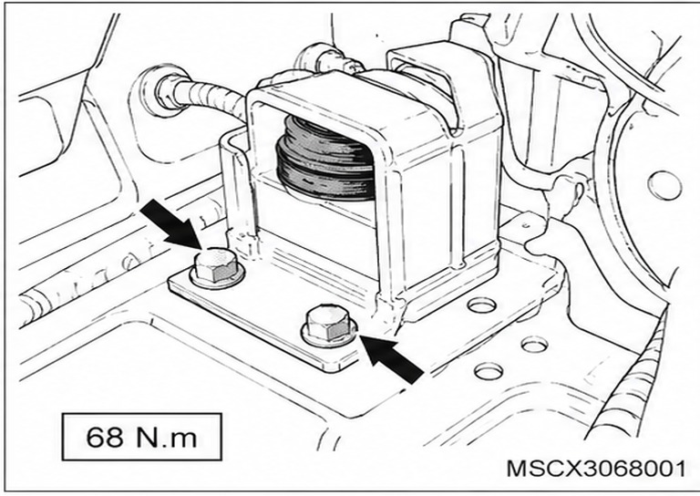 Figura: Coxim / Suporte Câmbio - Coxim no Suporte Bateria