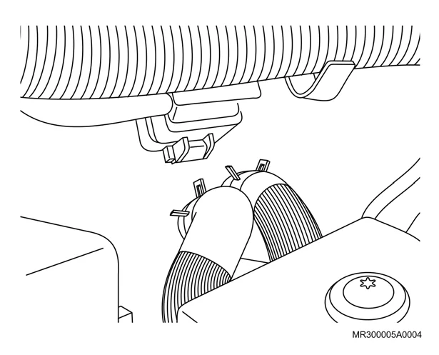 Figura: Cabo massa do motor no painel dash