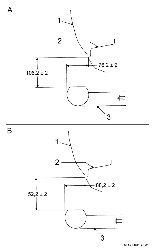 Figura: Suporte do estribo — porca M10 (47 N·m)