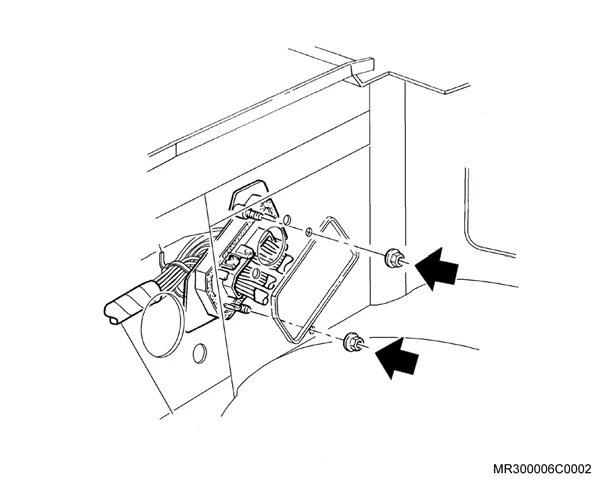 Figura: Conector do chicote do painel — trava