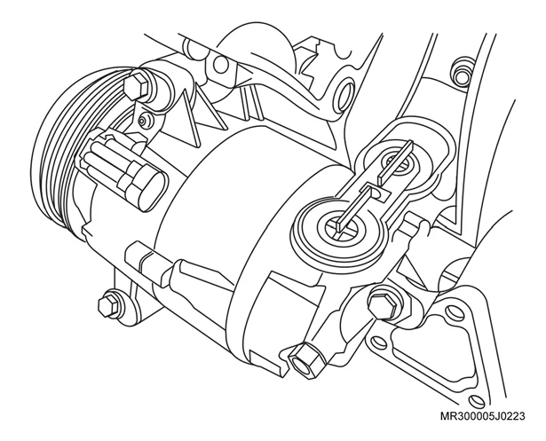 Figura: Compressor do A/C — fixação principal