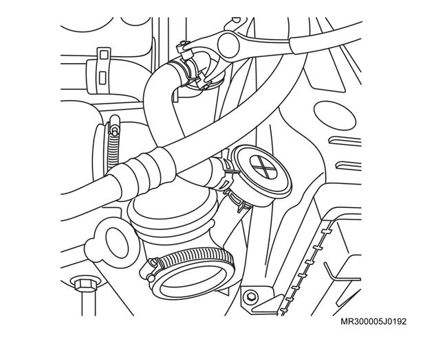 Figura: Parafuso (2) do tubo de aplicação da válvula de controle da pressão do turbo