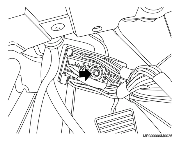 Figura: Conector elétrico do chicote da coluna de direção